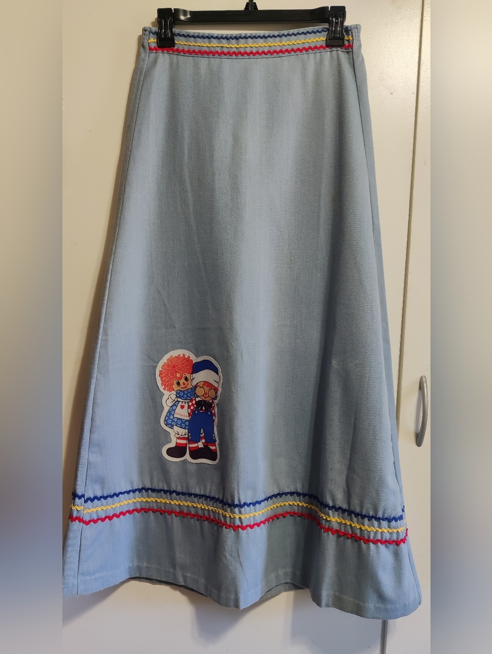 Vintage Raggedy Ann & Andy Chambray Maxi Skirt